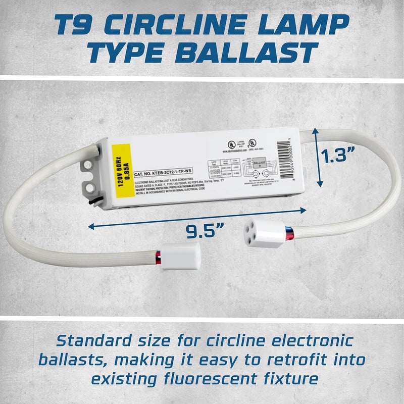 OHLECTRIC Replacement for Keystone KTEB-2C72-1-TP-WS 2 Lamp Circline Electronic Fluorescent Ballast with Normal Light Output, 120V Input with Rapid Start Operation, 0.80 Ballast Factor, UL-Approved - Image 3